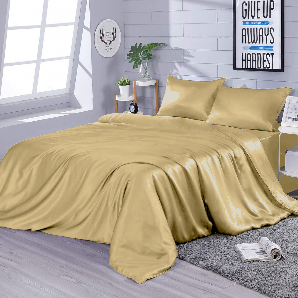 

Комплект постельного белья Zastelli Искусственный шелк Beige 145x210 см