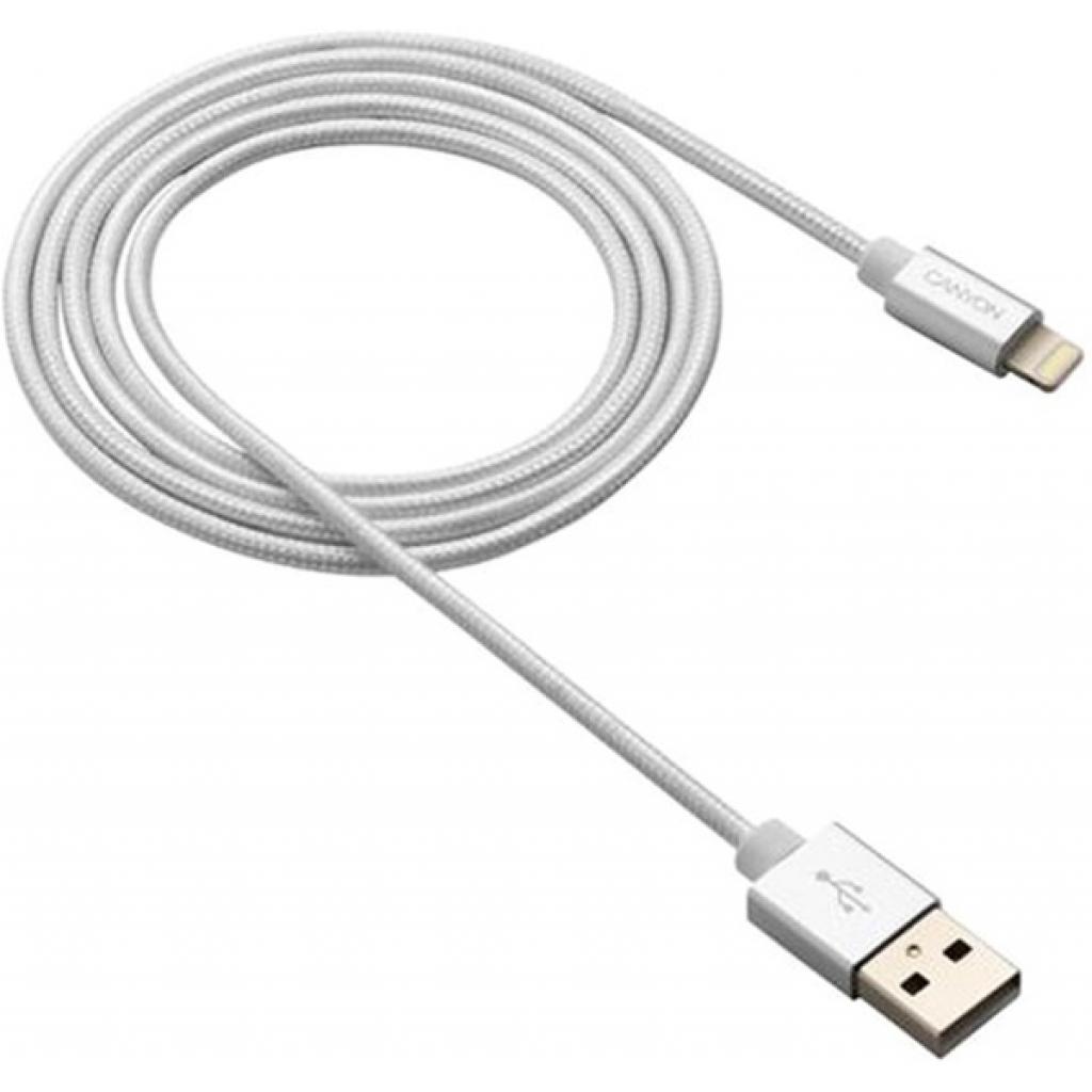 

Дата кабель USB 2.0 AM to Lightning 1.0m MFI Pearl White CANYON (CNS-MFIC3PW)