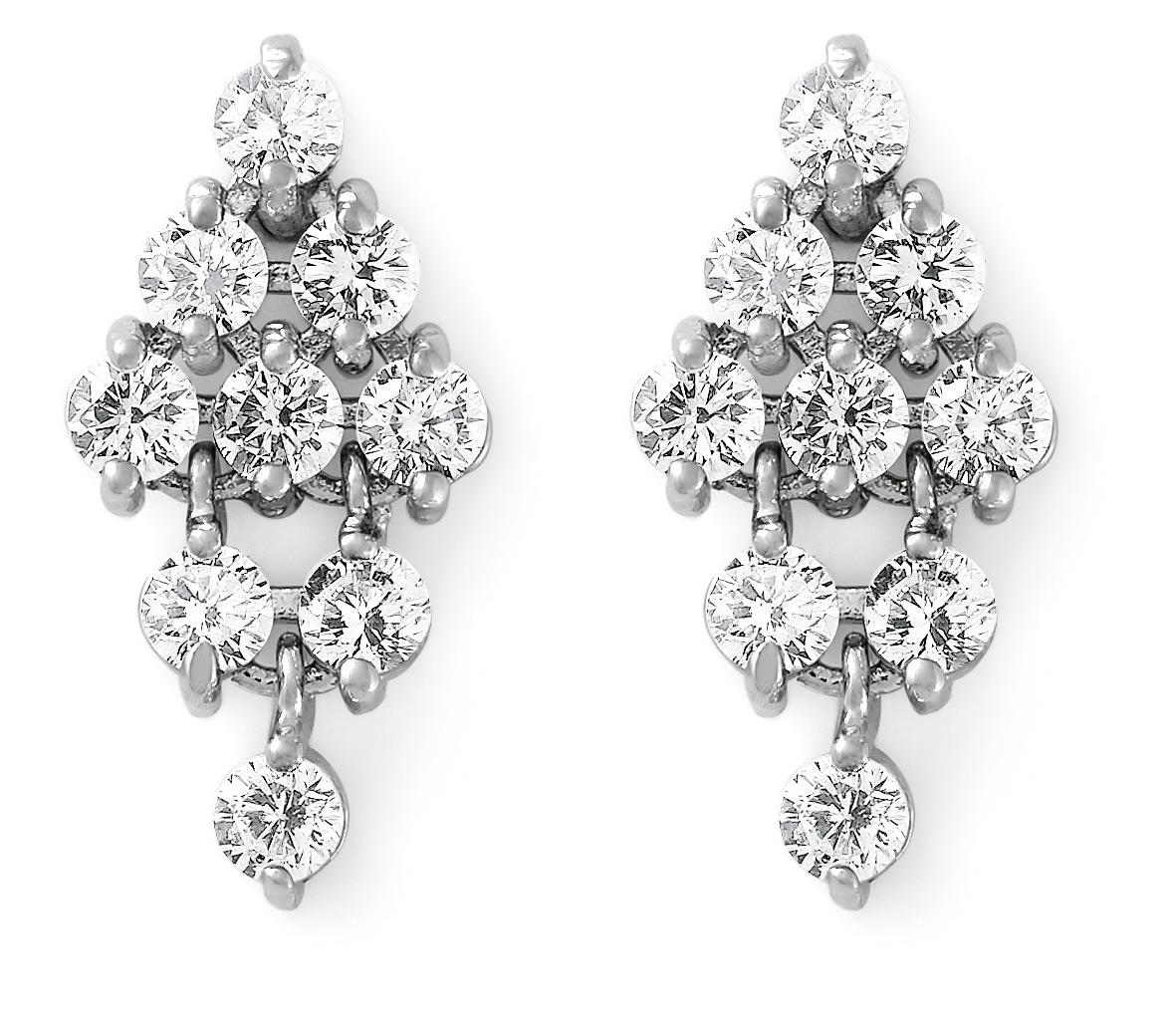 

Серьги пусеты родированные с фианитами Honey Fashion Accessories