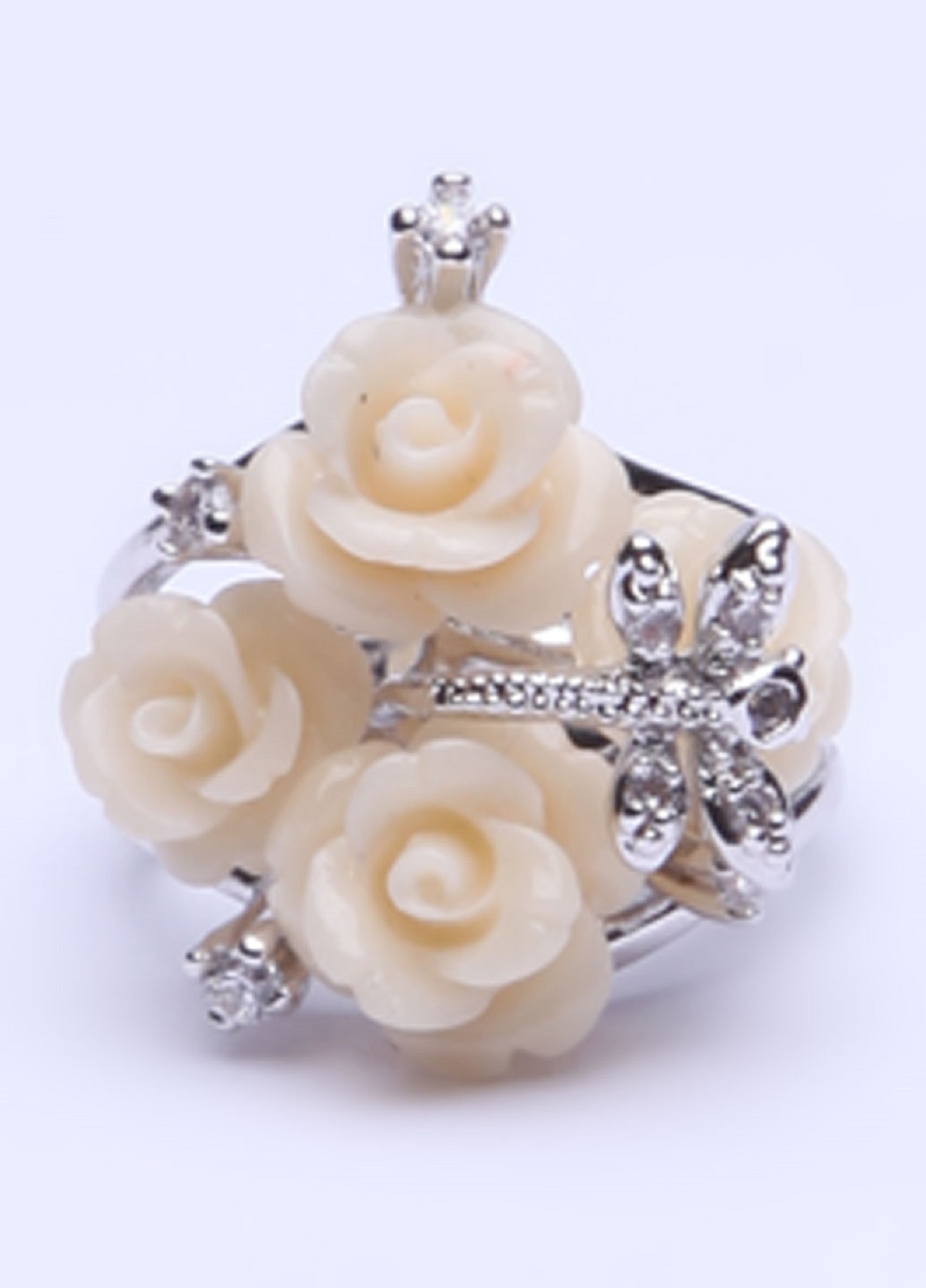 

Кольцо родированное с ювелирной смолой Honey Fashion Accessories 92382М