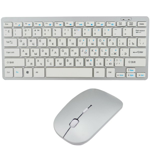 

Клавиатура и мышь UKC русская беспроводная USB 78 кнопок White (W03-А)