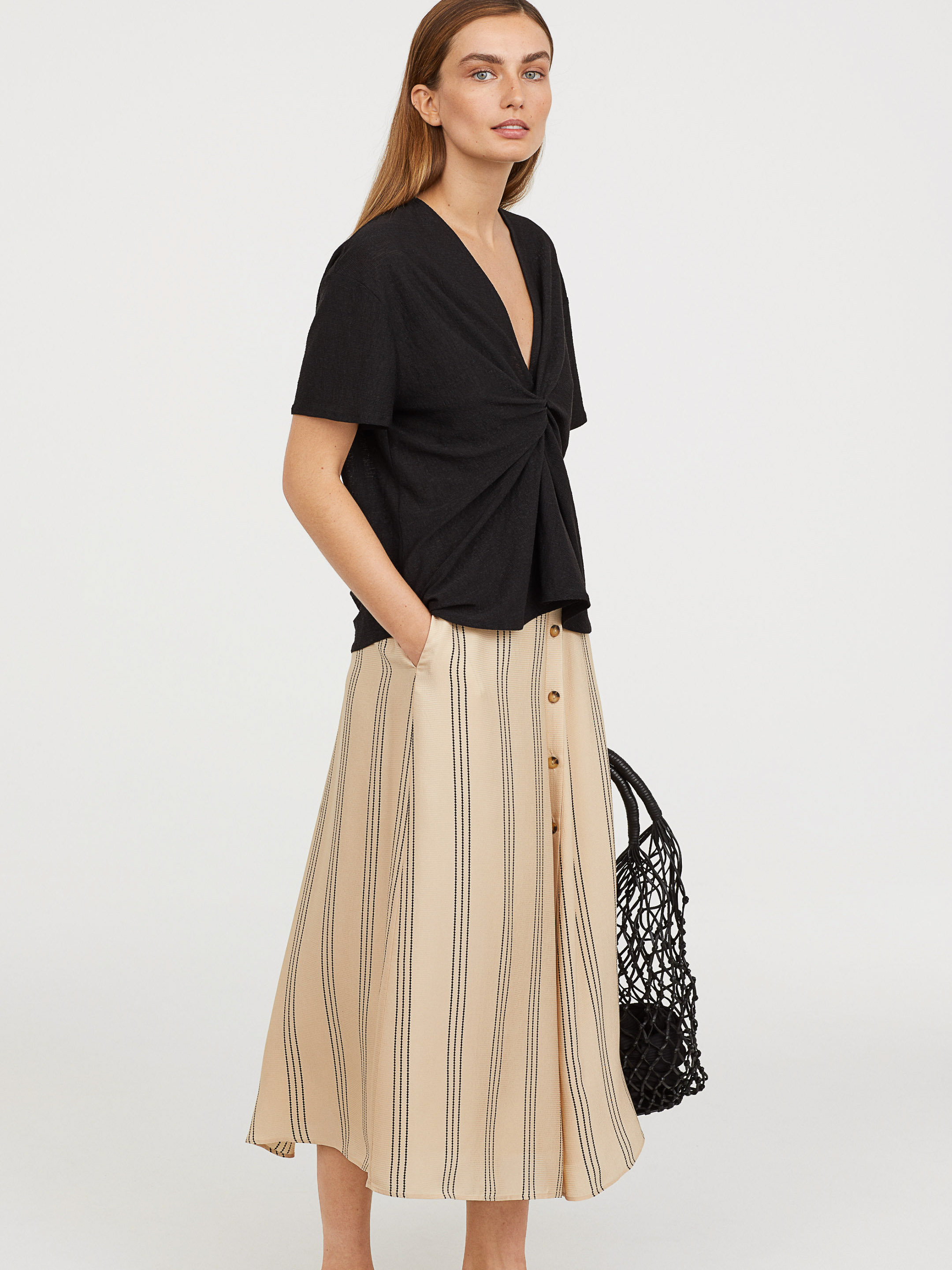 

Блуза с драпировкой H&M 0646266  Черный, Блуза с драпировкой H&M 0646266 S Черный