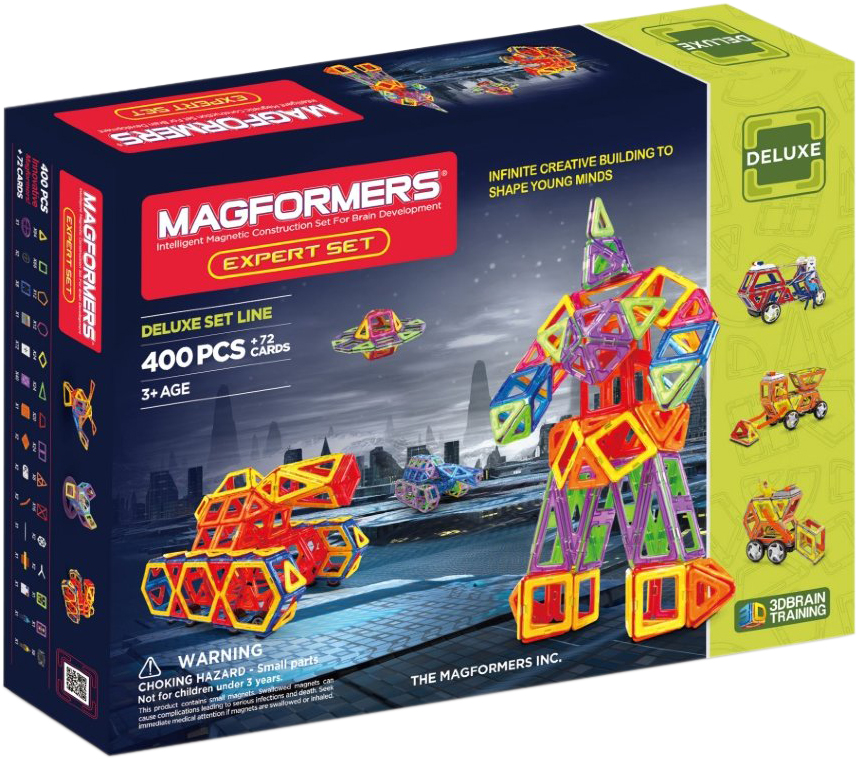 

Конструктор магнитный Magformers Эксперт 400 деталей + 72 карточки (710003) (8809134361184)