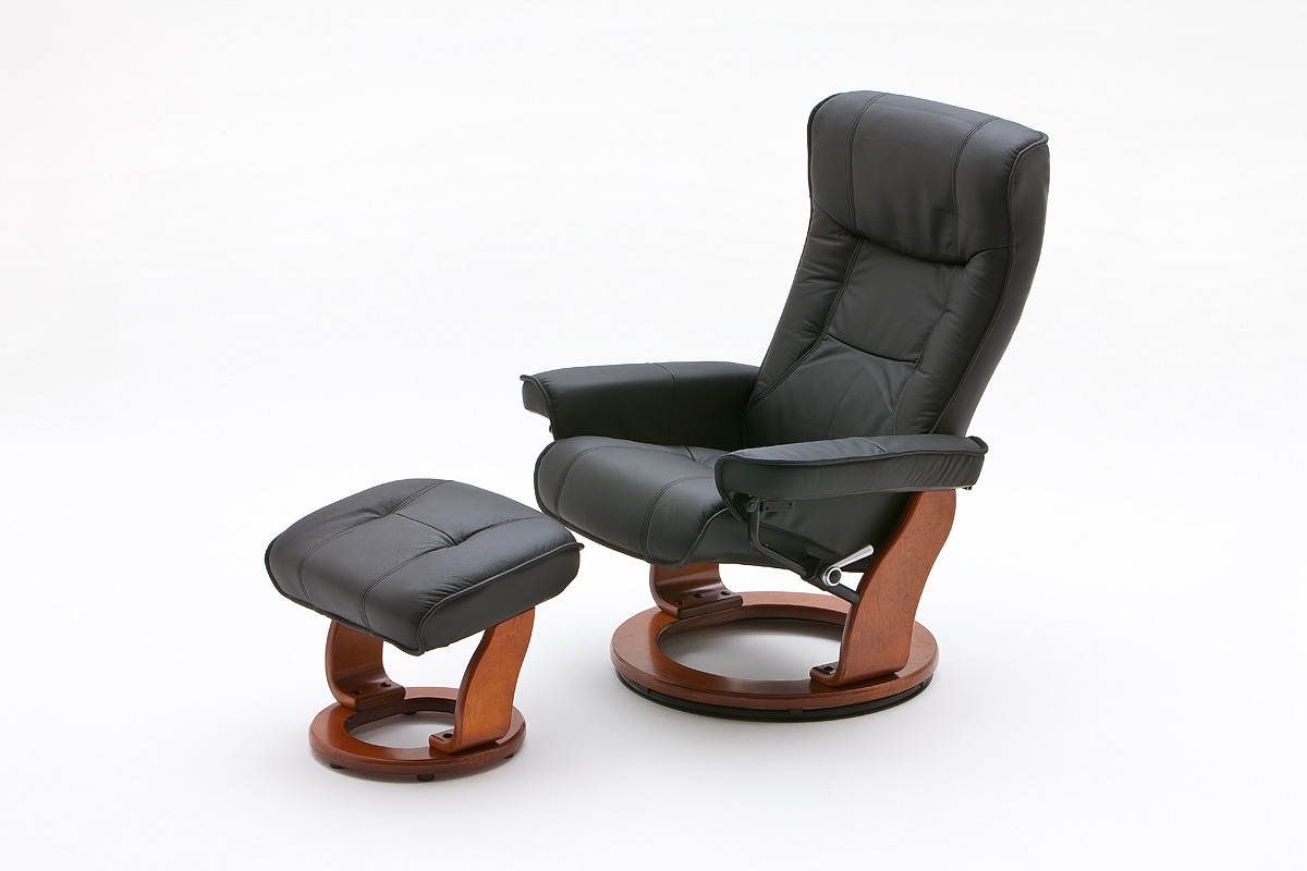 

Кресло Frost Relax Hamilto Chair Black Skin Honey 7 с оттоманкой для ног