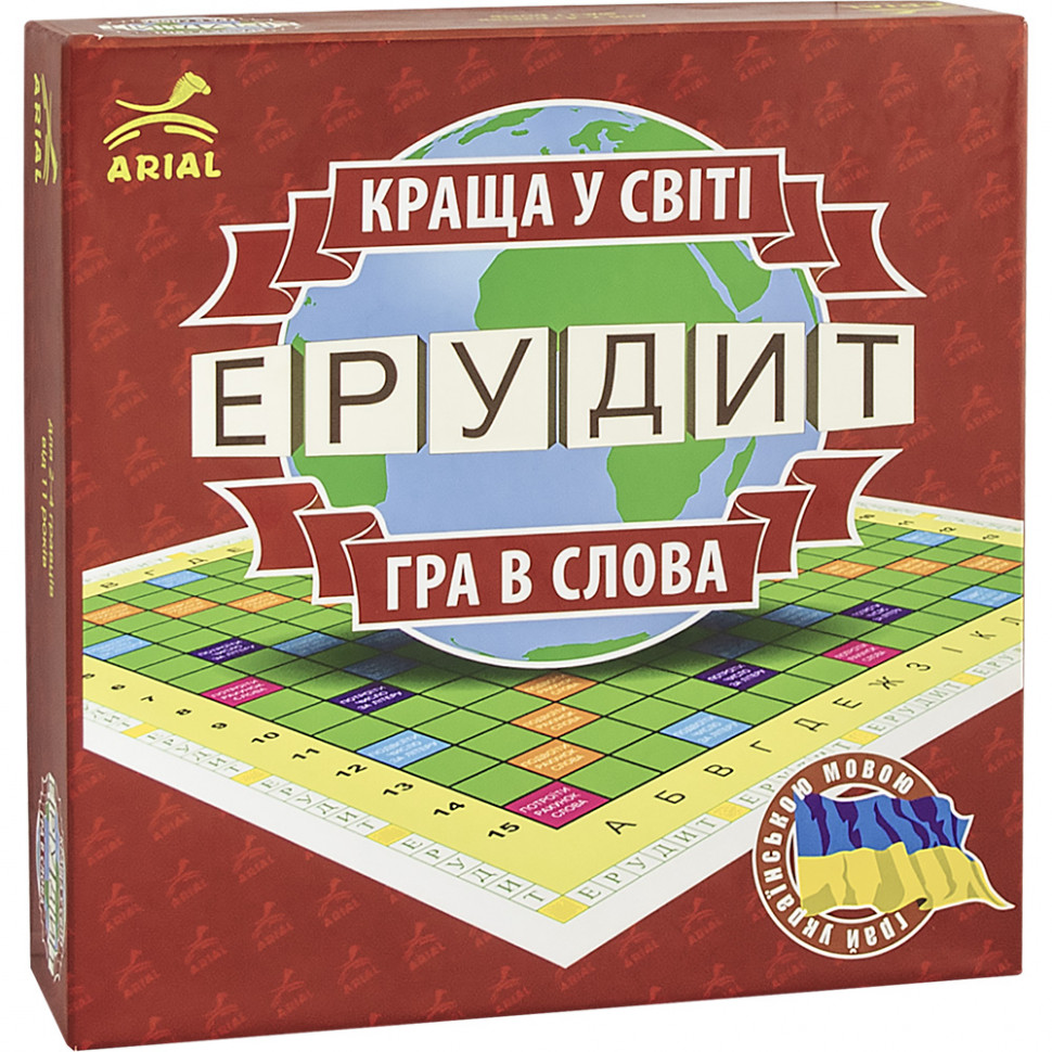 Настольная игра Arial Эрудит. Игра в слова на укр. языке – фото, отзывы,  характеристики в интернет-магазине ROZETKA от продавца: For the home |  Купить в Украине: Киеве, Харькове, Днепре, Одессе, Запорожье, Львове