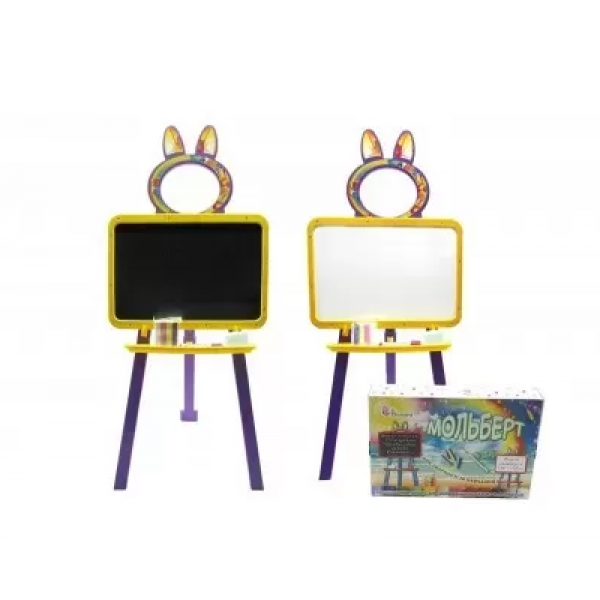 

Мольберт детский 2 в 1 DOLONI TOYS Доска для рисования магнитная 013777/2 Желто-зелёная