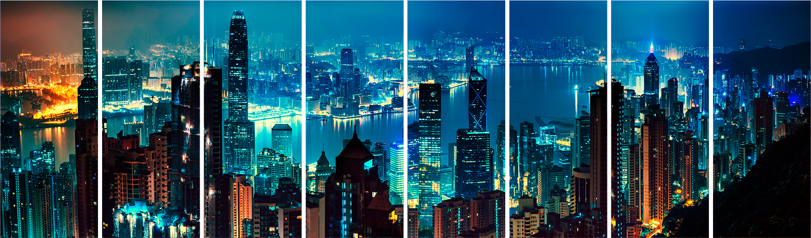 

Модульная картина UZKartina XXXL ночной город 390х115см