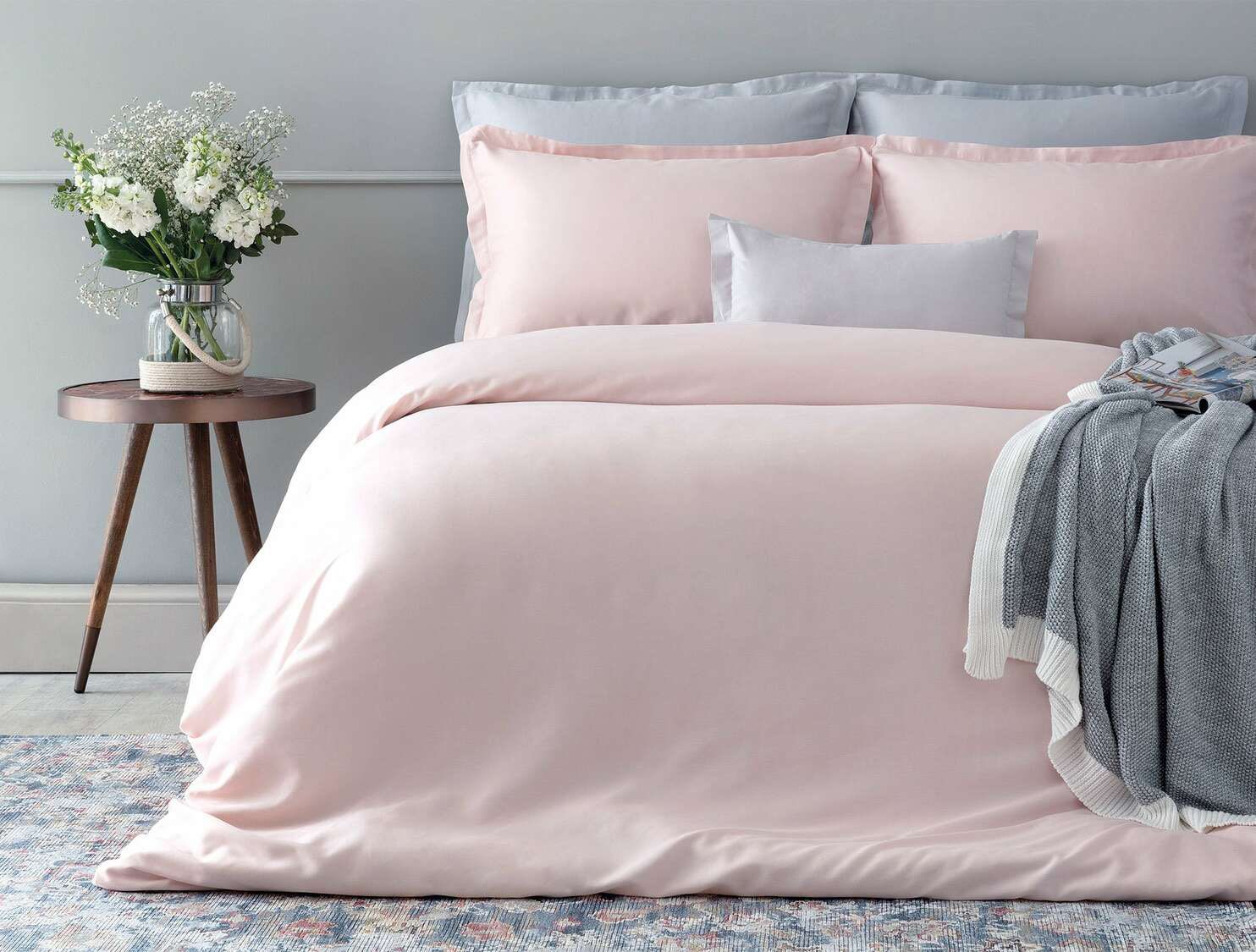 

Комплект постельного белья Pink_Grey НШ 180х215 см Розово-серый 000120864