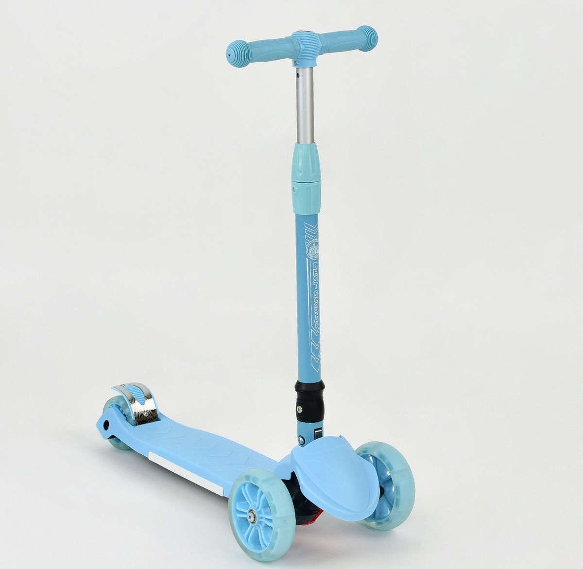 

Самокат трехколесный Best Scooter 38603 Складной Колеса полиуретан с подсветкой Голубой
