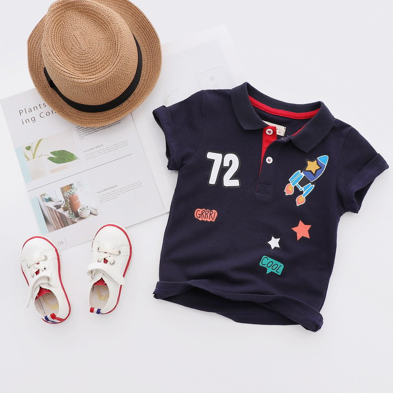 

Детская футболка поло с из чистого хлопка, топ качество для мальчиков синего цвета, арт. - 38114 - 130см