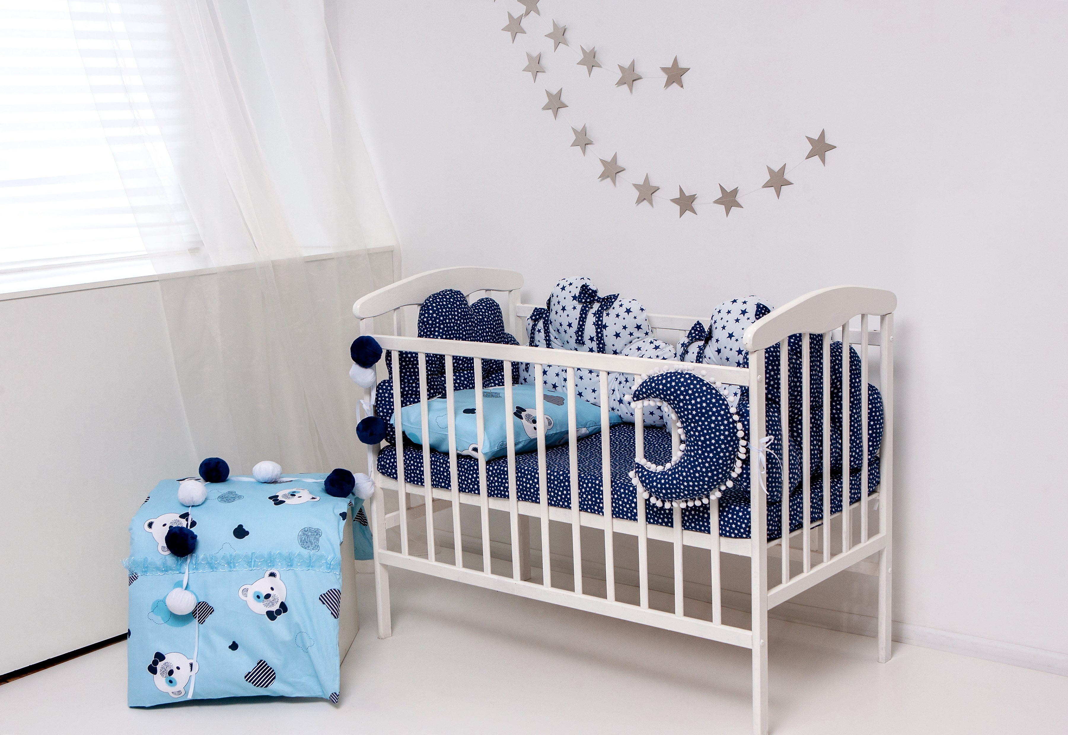 

Комплект детского постельного белья в кроватку TeddyBoom 8 в 1 Бэйби-Блу