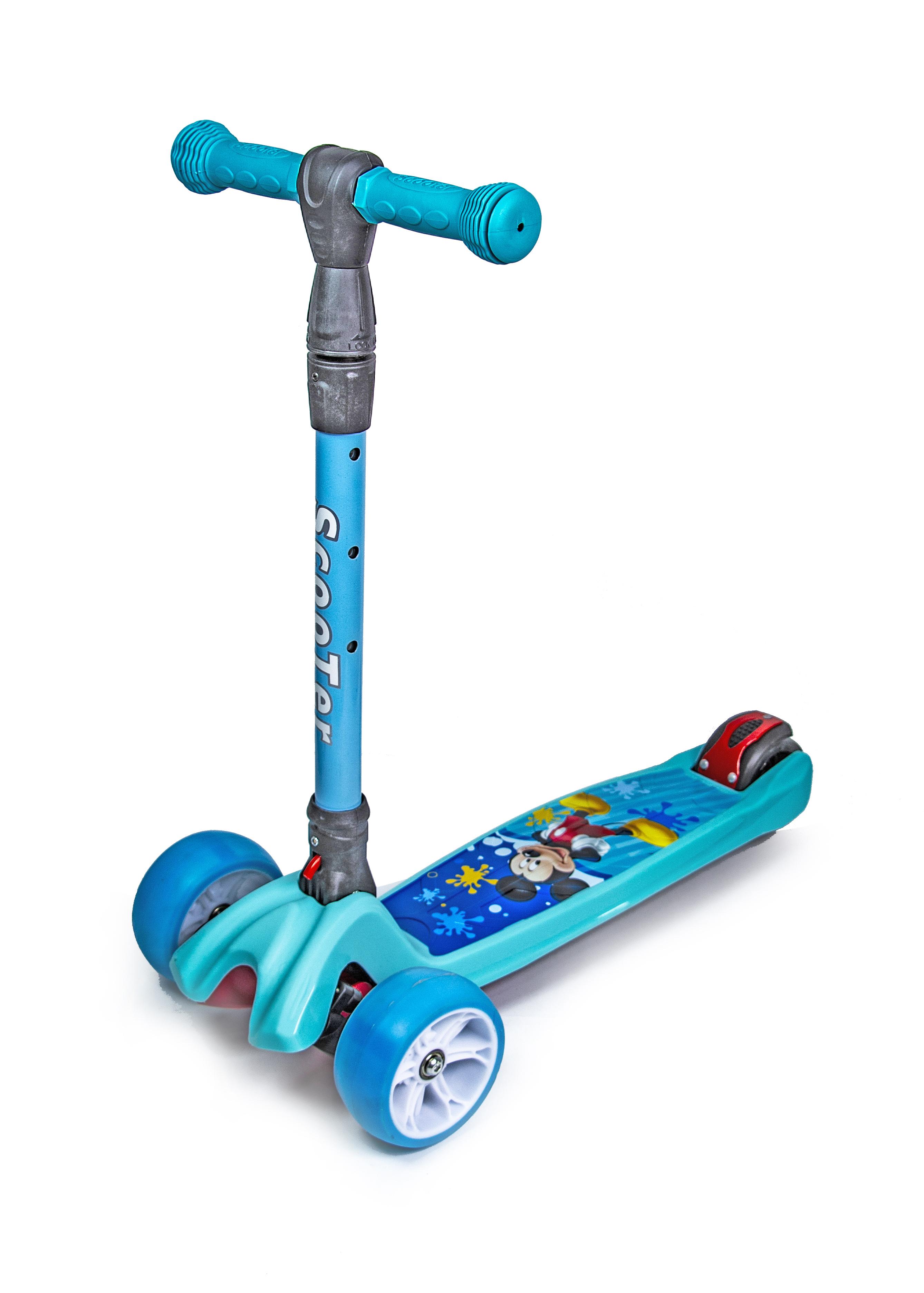 

Детский самокат SCOOTER SMART MICKEY Складная ручка светящиеся колеса (SD 807573275)