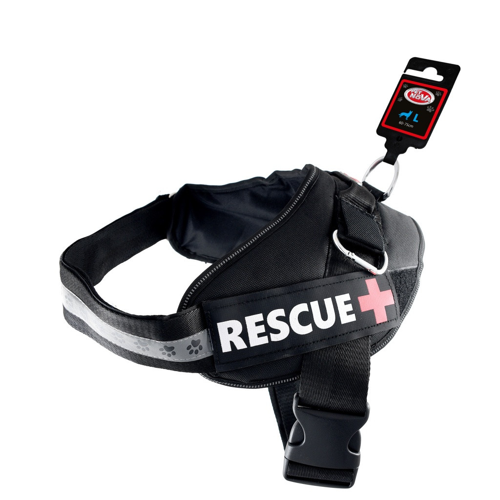 

Шлея усиленная Pet Nova Rescue+ L 60-75 см Чёрная (HA-RESCUE-BL-L)