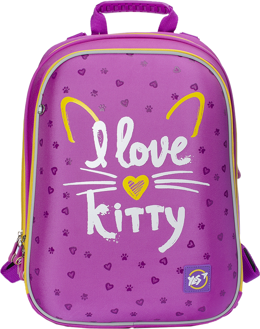 

Рюкзак школьный каркасный YES H-12 женский 0.98 кг 30x38x15 см 17 л I love kitty (558014)