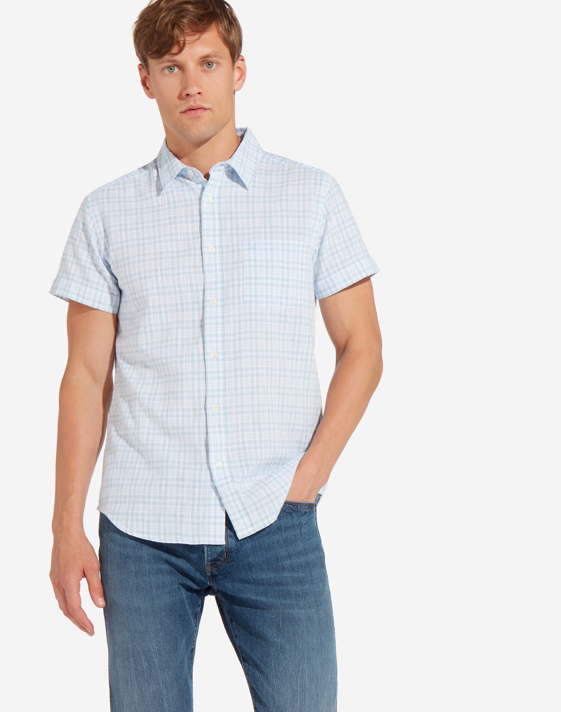 

Рубашка Wrangler 1 Pocket Shirt Slim Fit Голубой S-00