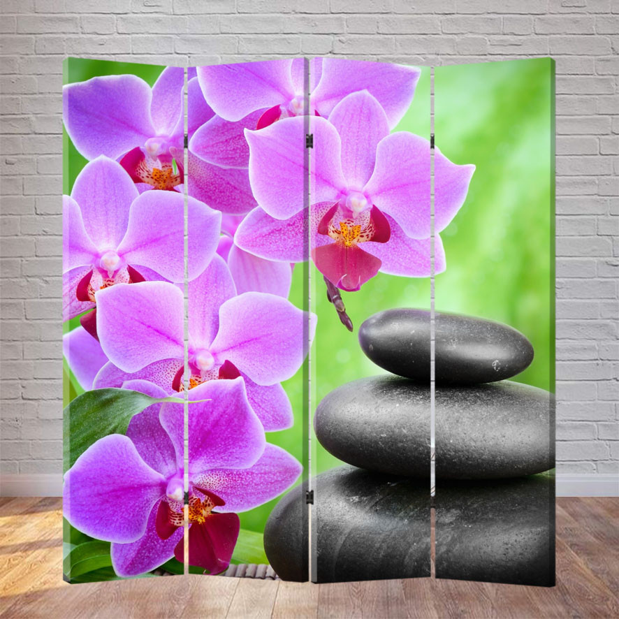 

Ширма для кабинета массажа FineDecor "Орхидея на камне" 160x180 см 253a
