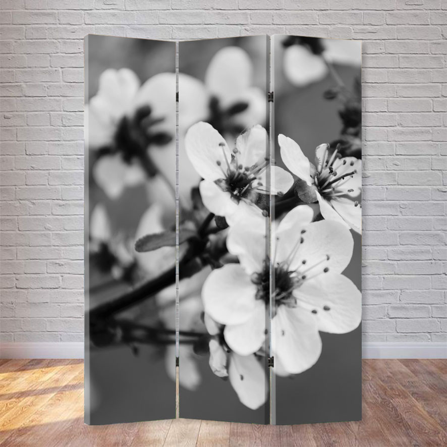 

Ширма декоративная FineDecor "Черно-белый цветок вишни" 120x180 см 209