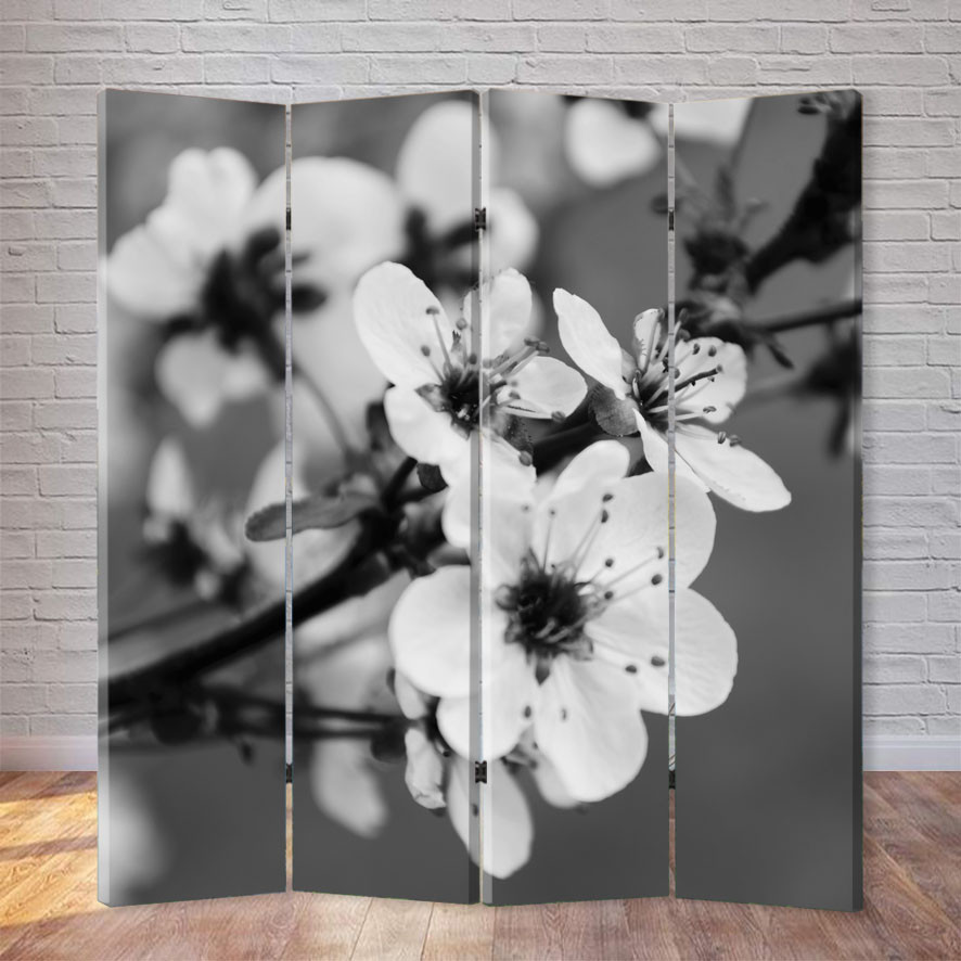 

Ширма декоративная FineDecor "Черно-белый цветок вишни" 160x180 см 209a