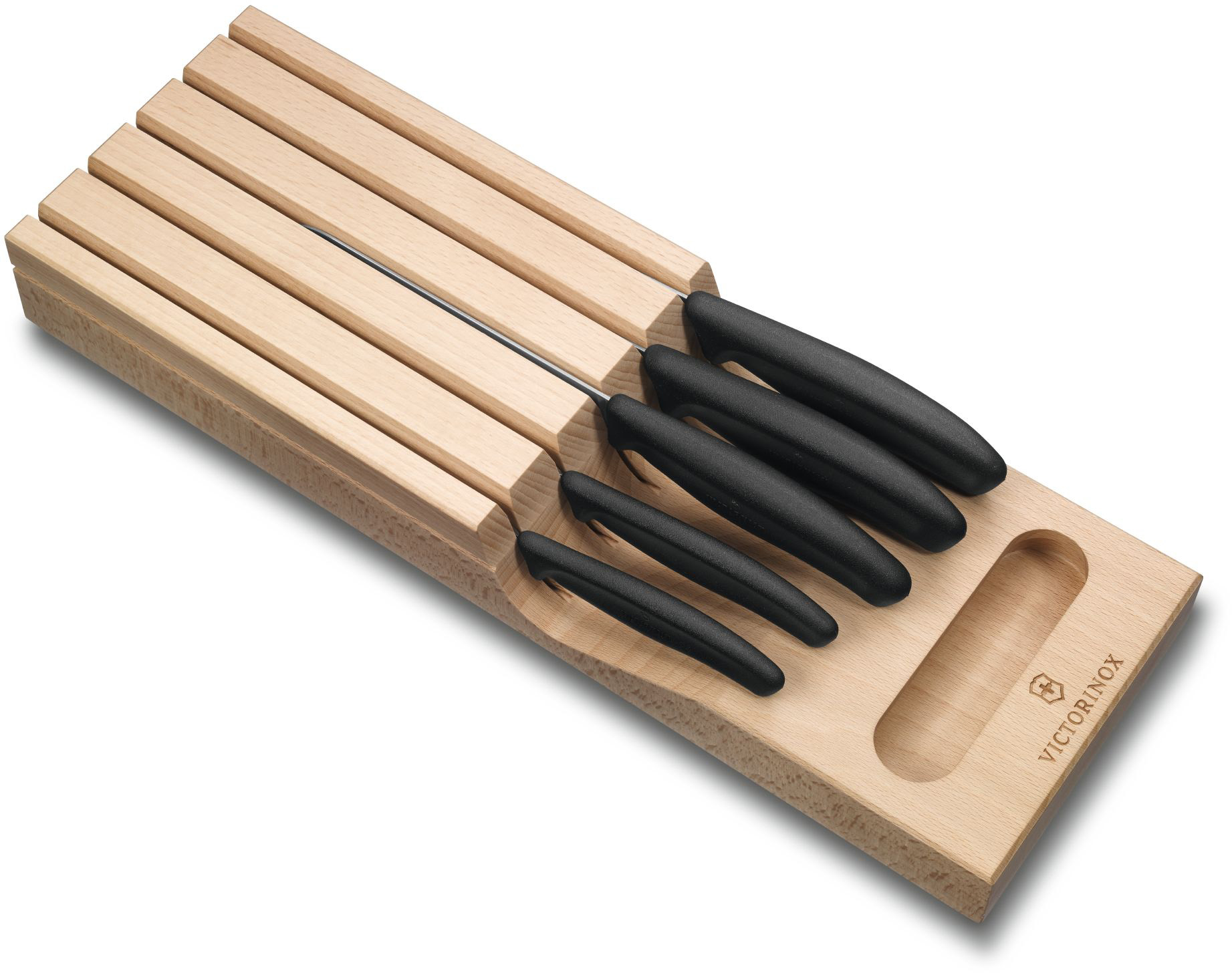 

Набор кухонный SwissClassic In-Drawer 5шт с черн. ручкой с подставкой (5 ножей)