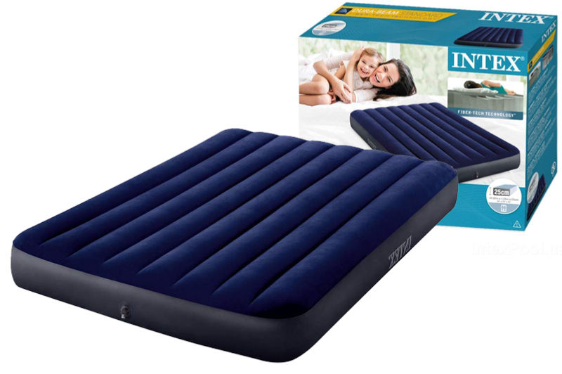 

Матрац надувний Intex Велюровий 137х191х25см Синій 64758