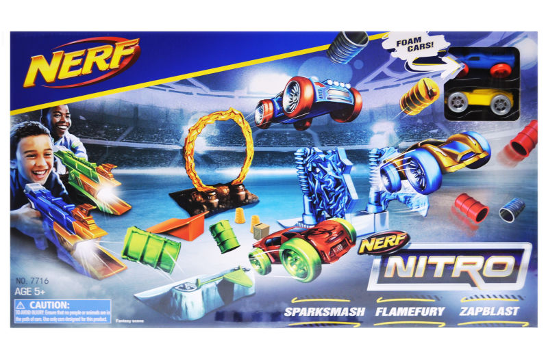 

Трек-запуск A-Toys "NERF NITRO" 53*30*6см різнобарвний 7716