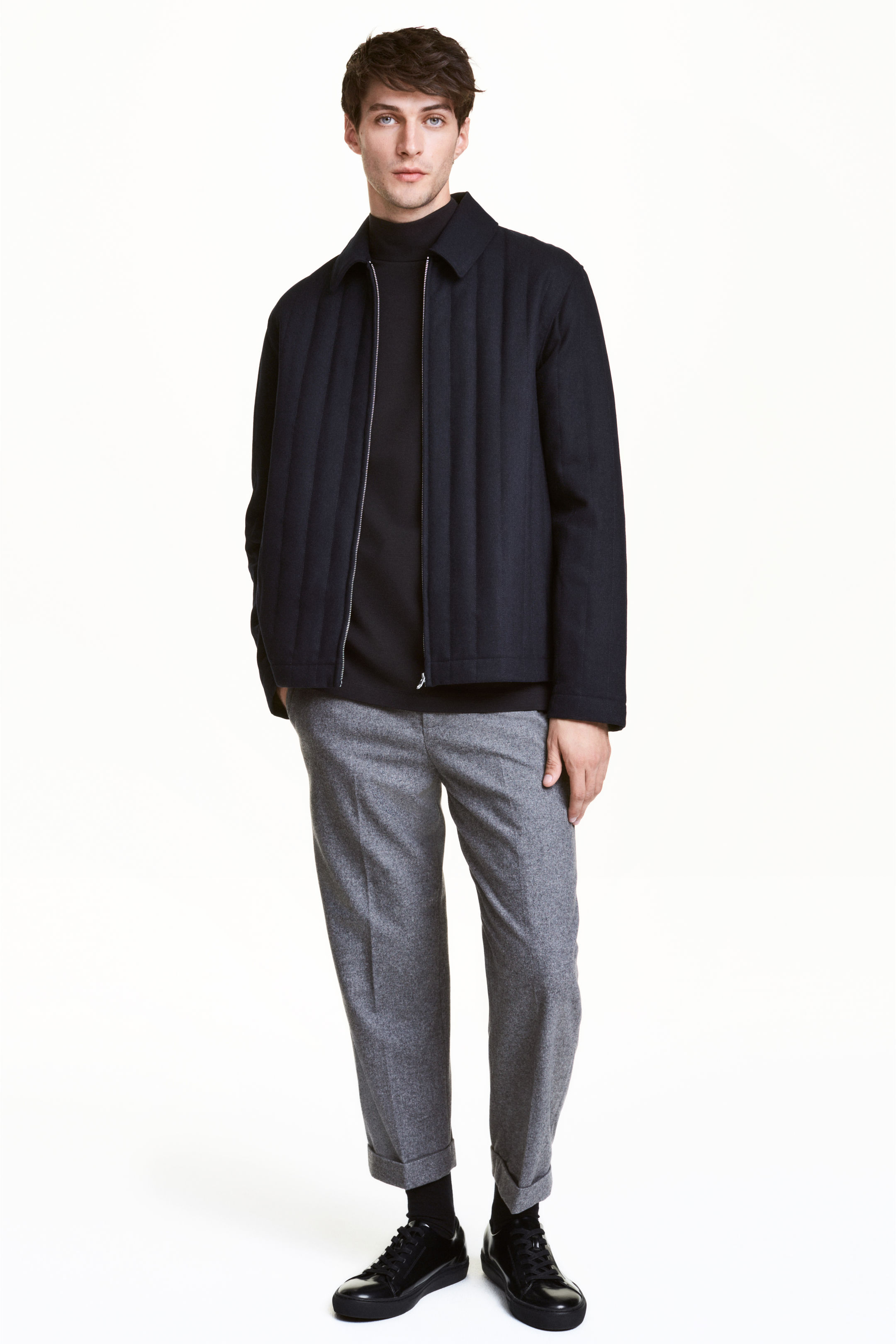 

Брюки шерстяные H&M 44 серый 124371004