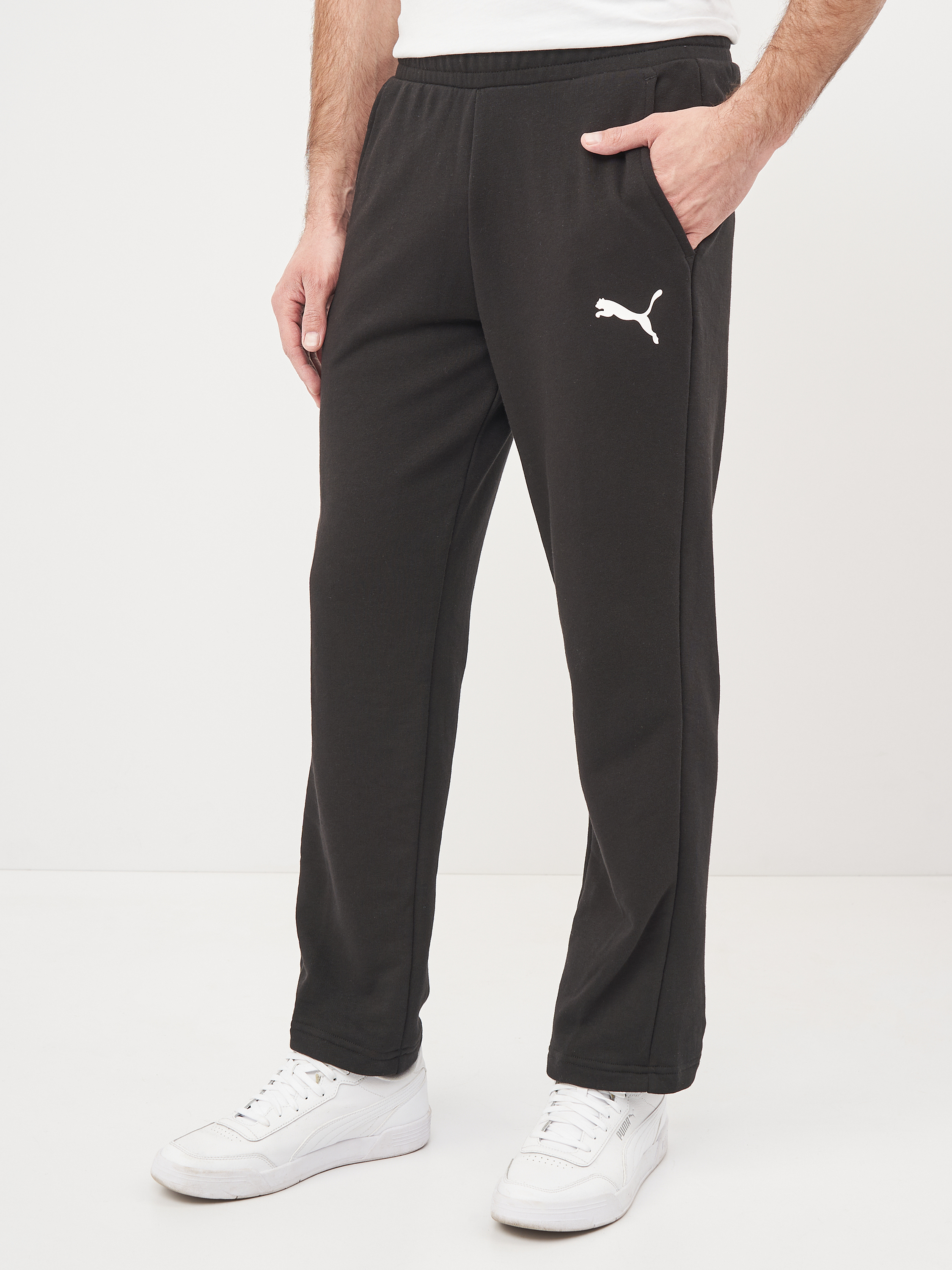 Акція на Спортивні штани чоловічі Puma Ess Logo Pants 58672051 M Чорні від Rozetka