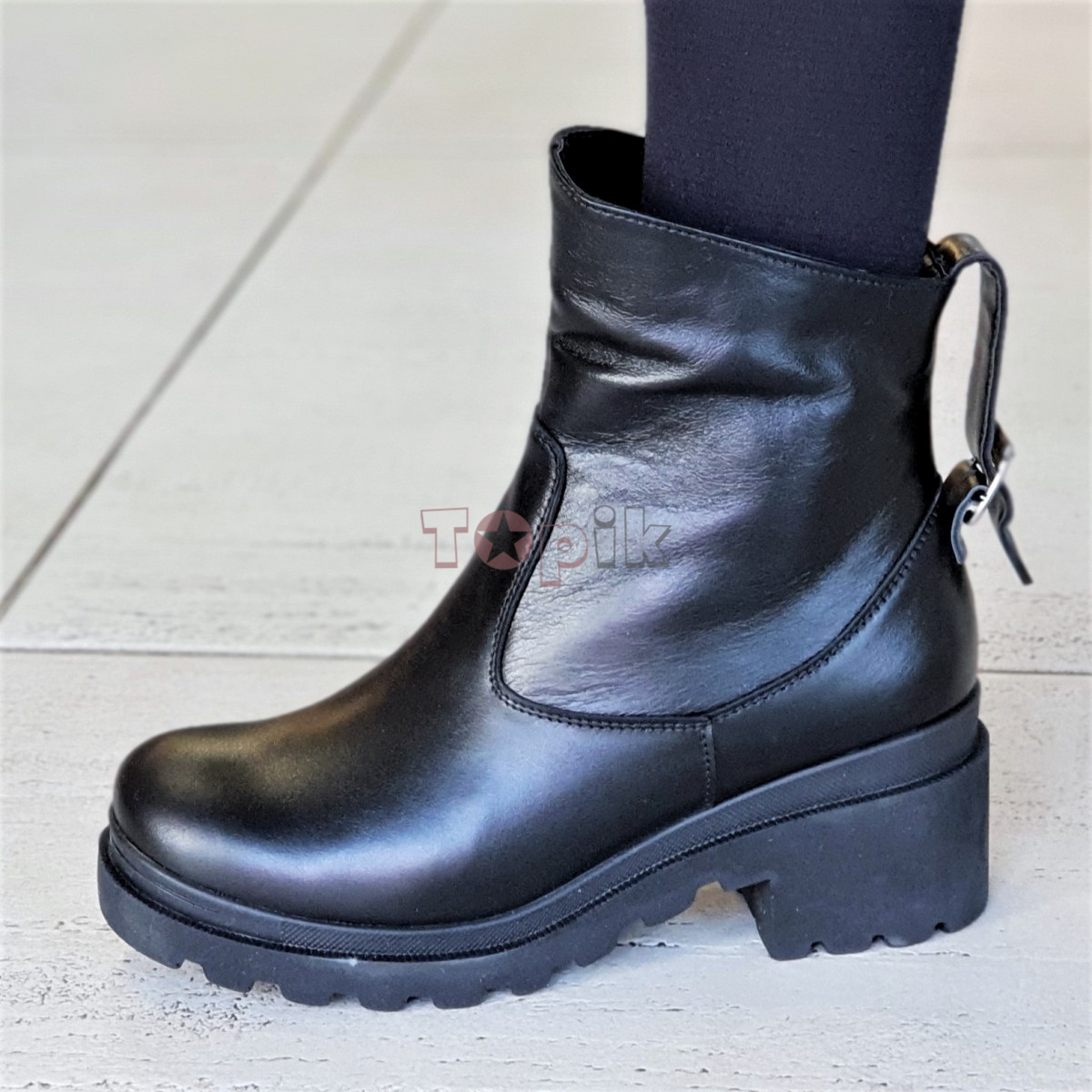 

Женские зимние ботинки, HIGH DESIGN, кожаные черные, 37р Код 1319