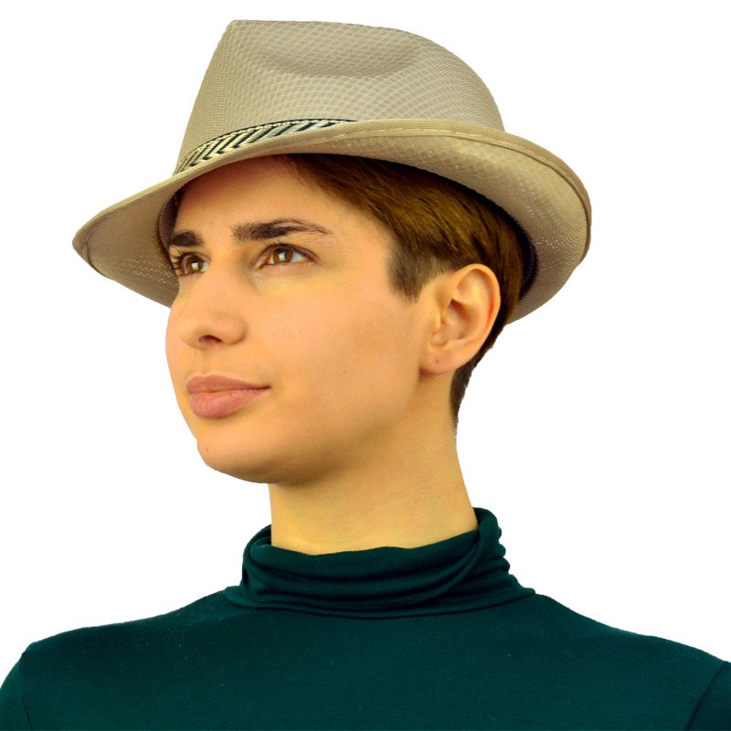 

Шляпа Федора бежевая 051116-012