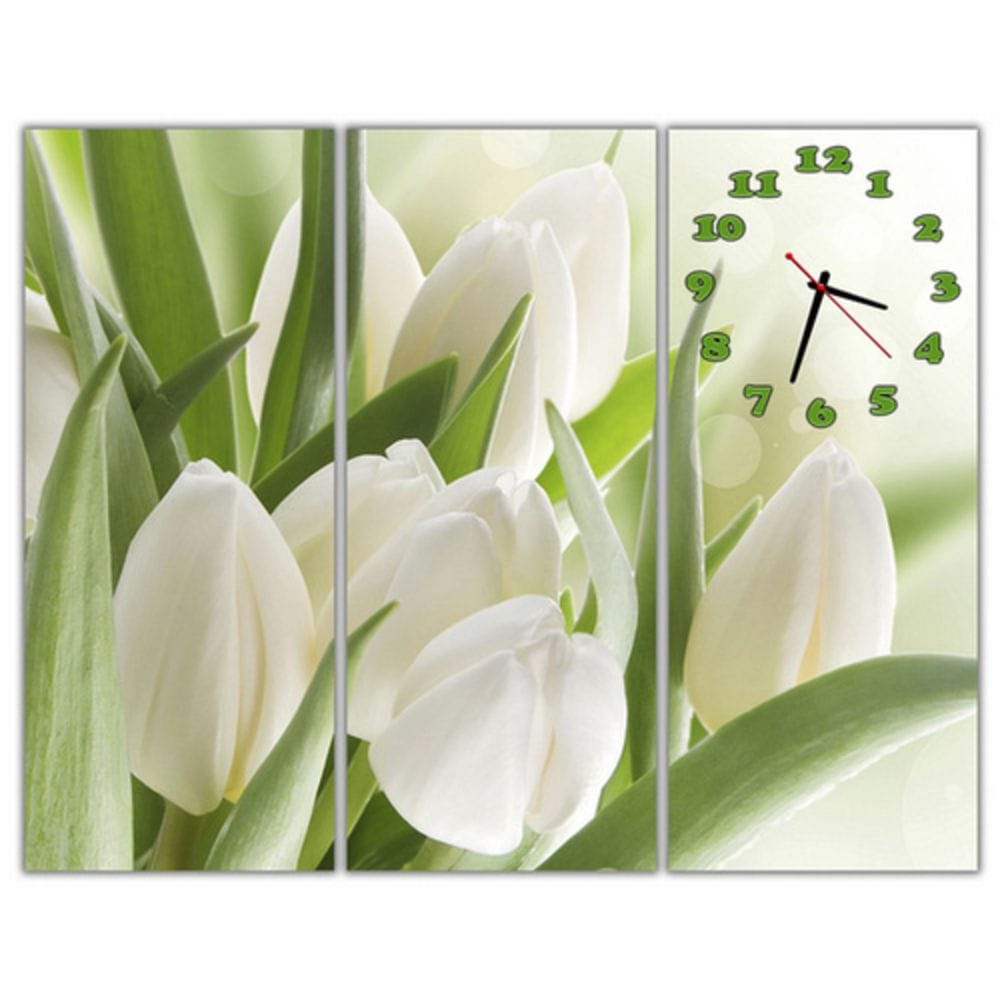 Модульные картины белые тюльпаны