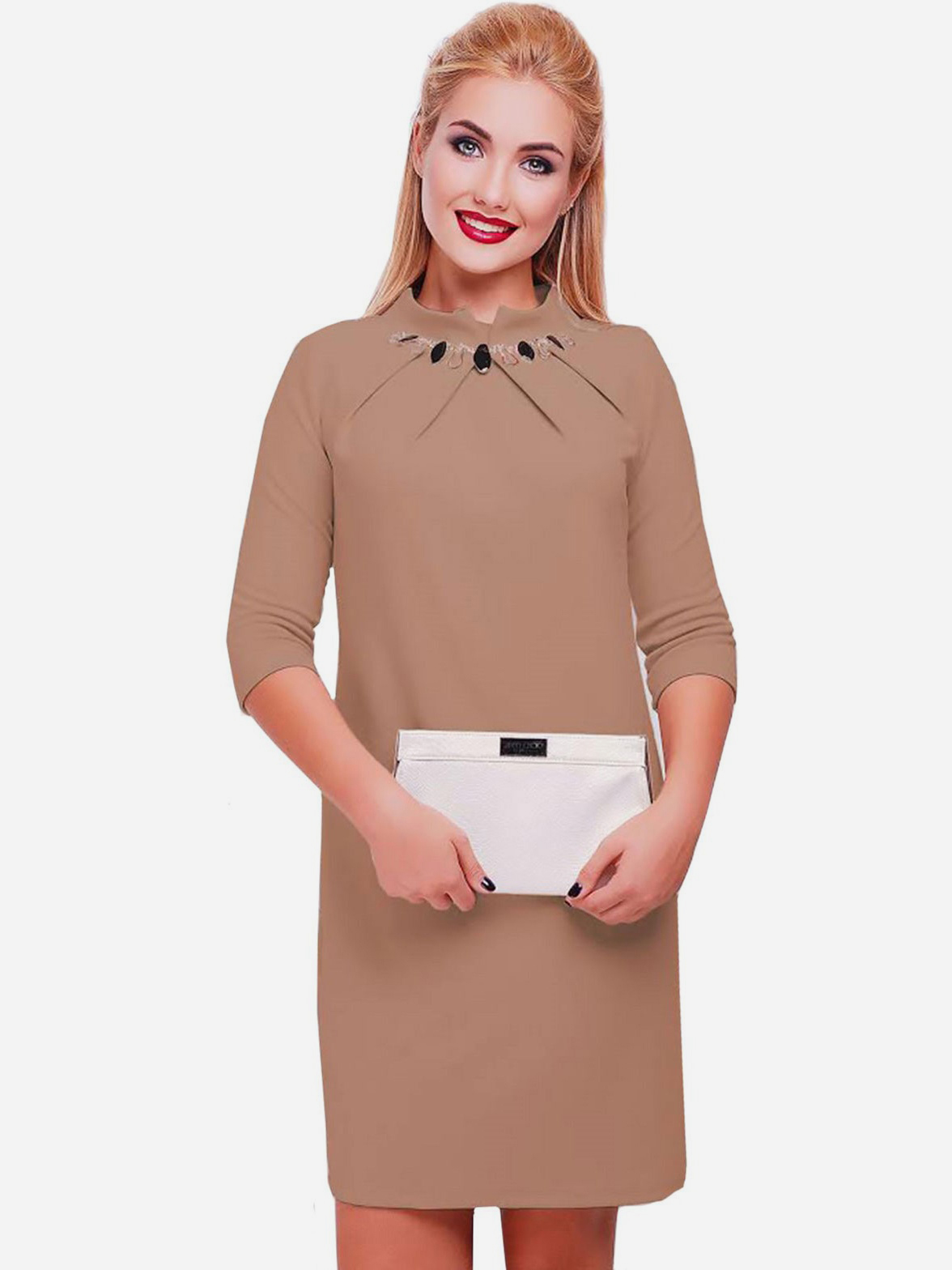 

Платье Fashion Up Бусинка PL-1357E 46 Бежевое