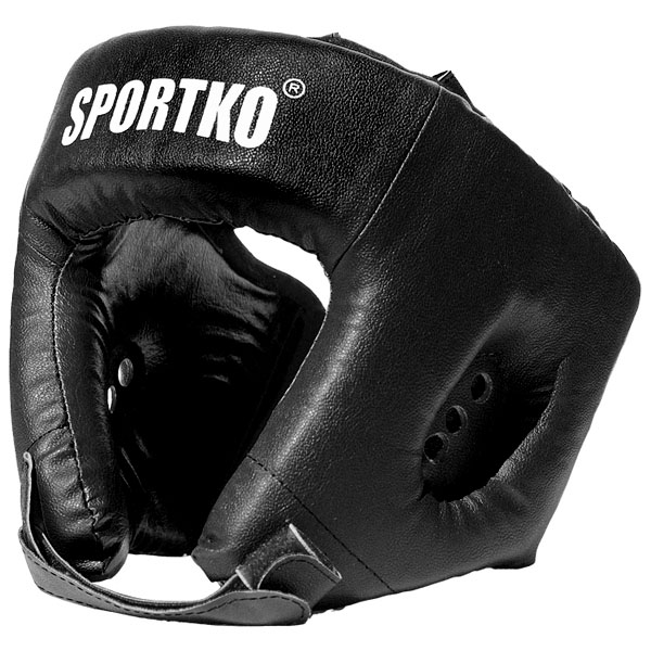 

Кожаный боксёрский шлем Sportko ОК1 Черный S