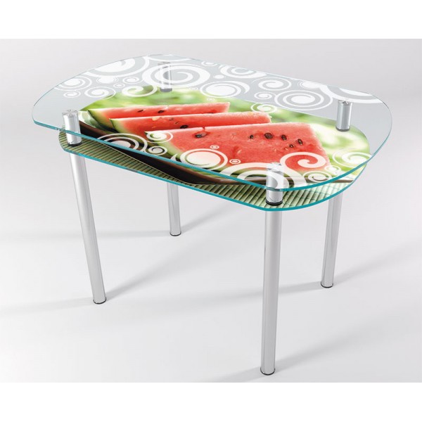 

Стол стеклянный "Jam" Арбуз KT-03 100х60 см (усиленные ножки)