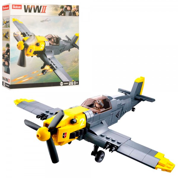 

Детский конструктор Самолет Sluban M38-B0692 Серо-Желтый (MR01553)