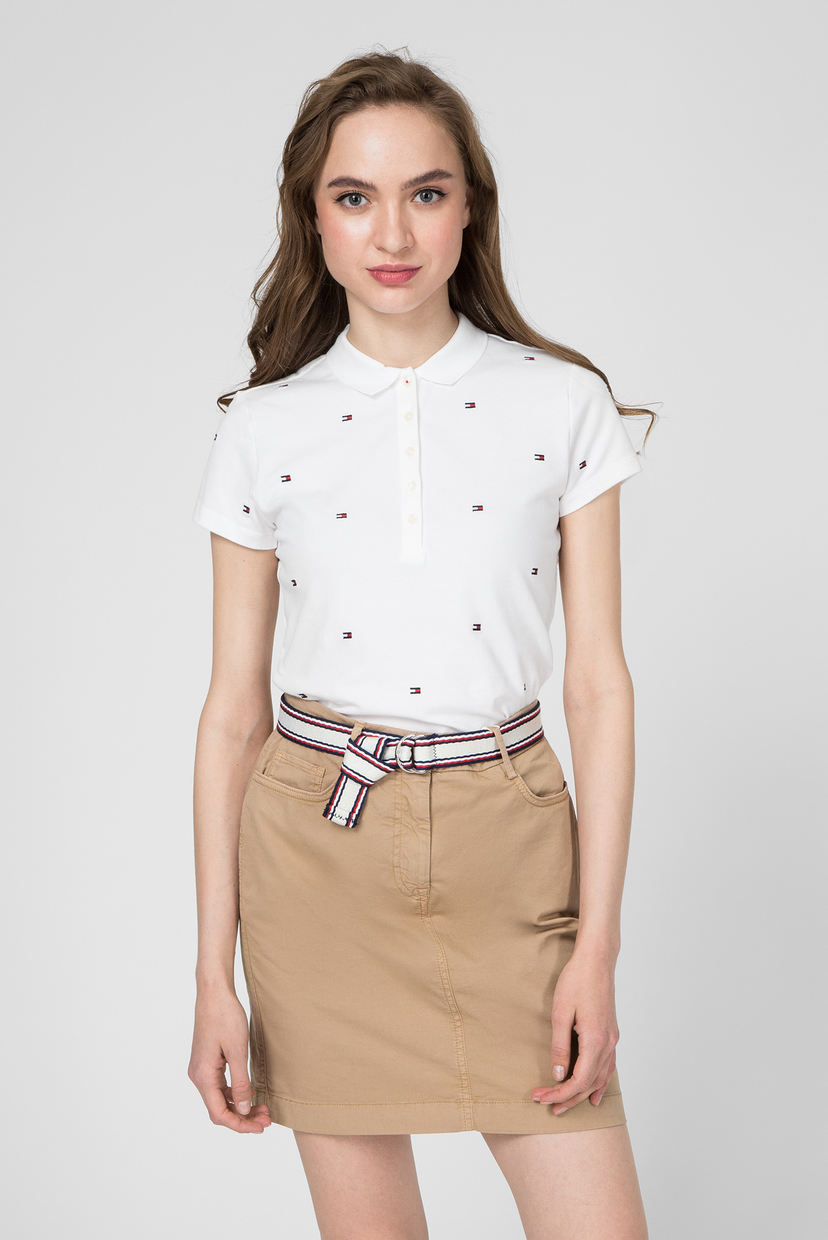 

Женское белое поло Slim Fit Tommy Hilfiger M WW0WW27948