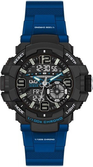 

Часы противоударные Q&Q Black&Blue gw86j801y