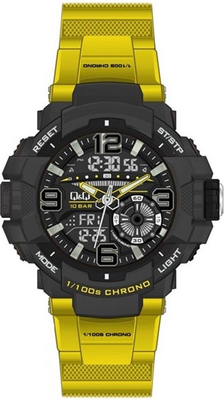 

Часы противоударные Q&Q Black&yellow gw86j802y 10Bar (0087)