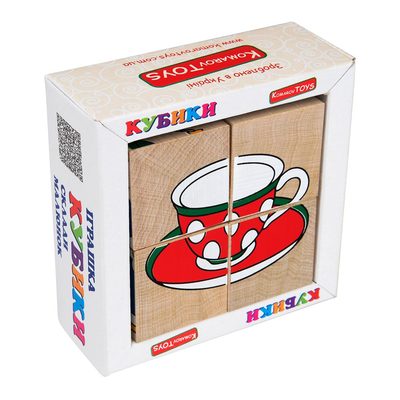 

Развивающие кубики Komarov toys Сложи рисунок Посуда 4 штуки (Т 605) (10-382734)