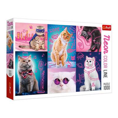

Пазлы Trefl Neon color line Супер коты 1000 шт (10581) (10-546823)