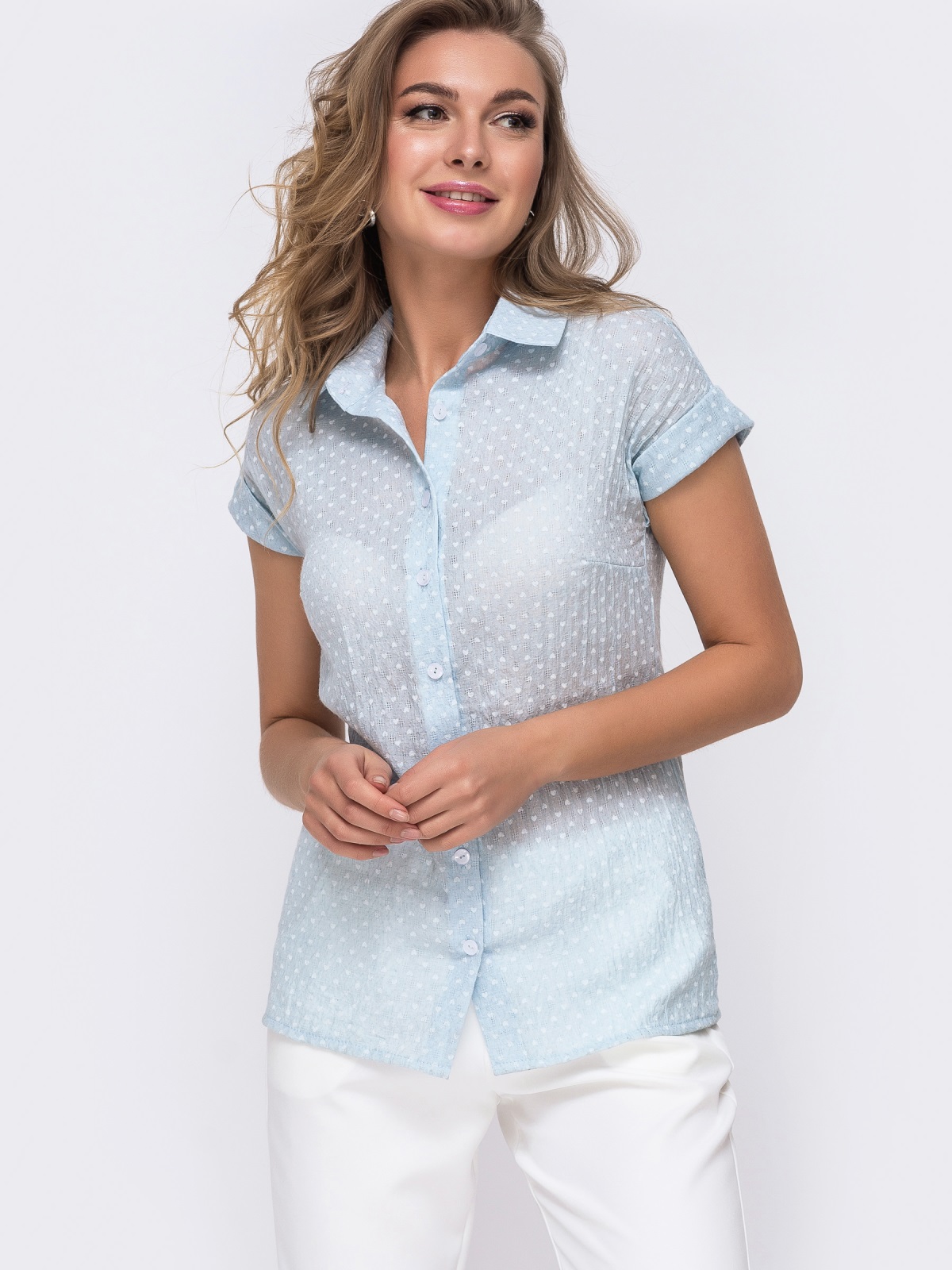 

Рубашка Dressa 48677  Голубая, Рубашка Dressa 48677 44 Голубая