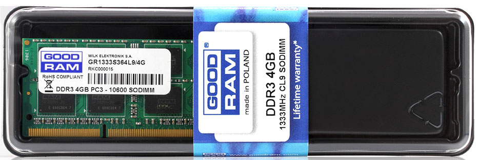 

Оперативна пам'ять So-Dimm GoodRam DDR3 4GB 1333MHz (GR1333S364L9S/4G) (6159409)