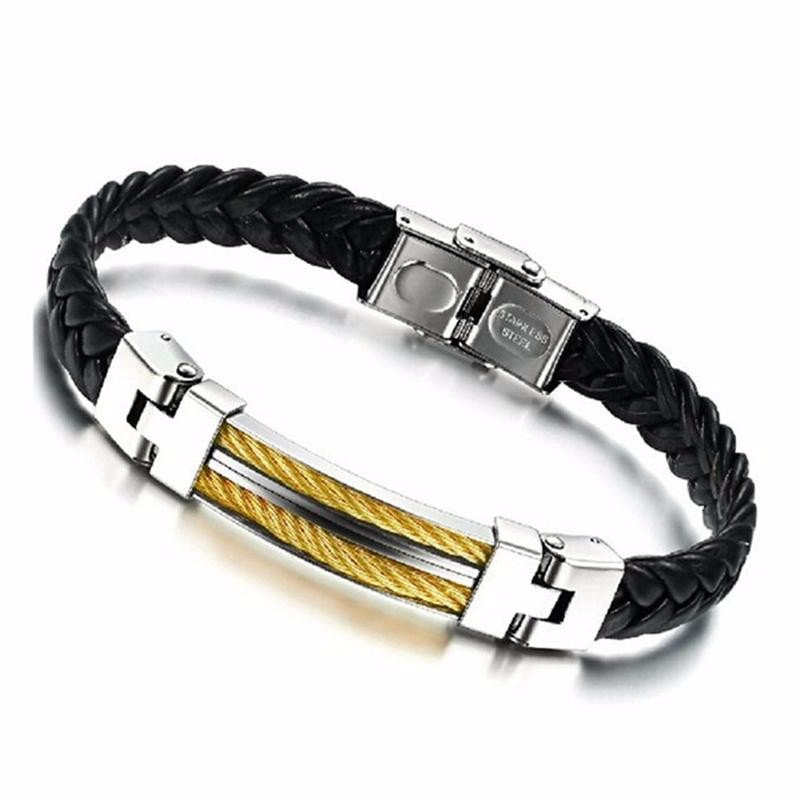 

Мужской кожаный браслет Primo Steel Rope - Gold Primo золотой, серебряный, черный
