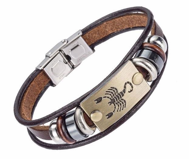 

Кожаный браслет Primo Zodiac Scorpio (Скорпион) Primo коричневый