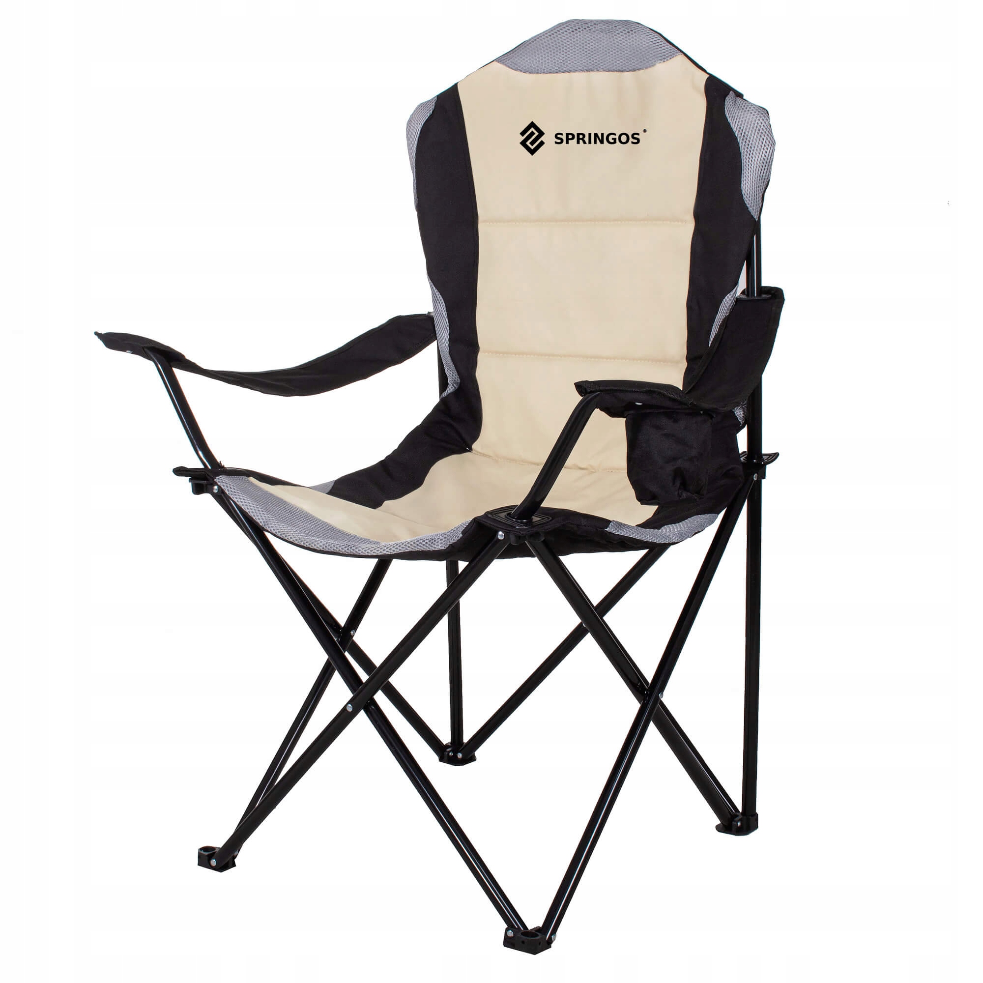 

Складное туристическое кресло (CS0005) Springos 110x95х64 см Черно-бежевый 000122687