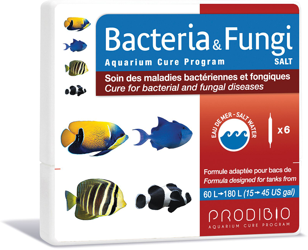 

Средство против бактериальных заболеваний и грибка у рыб Prodibio Bacteria & Fungi Salt 6 ампул (3594200006322)