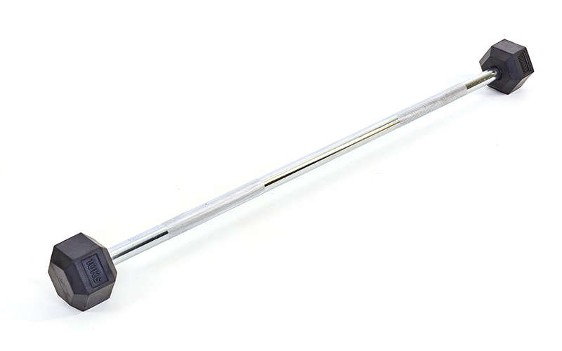 

Штанга фиксированная прямая 10кг обрезиненная Rubber Hexagon Barbell Record TA-6230-10