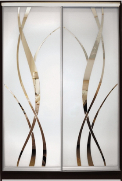 

Шкаф купе Luxe Studio Стандарт-2 Зеркало с Пескоструем-2 1100x2400x450 двухдверный