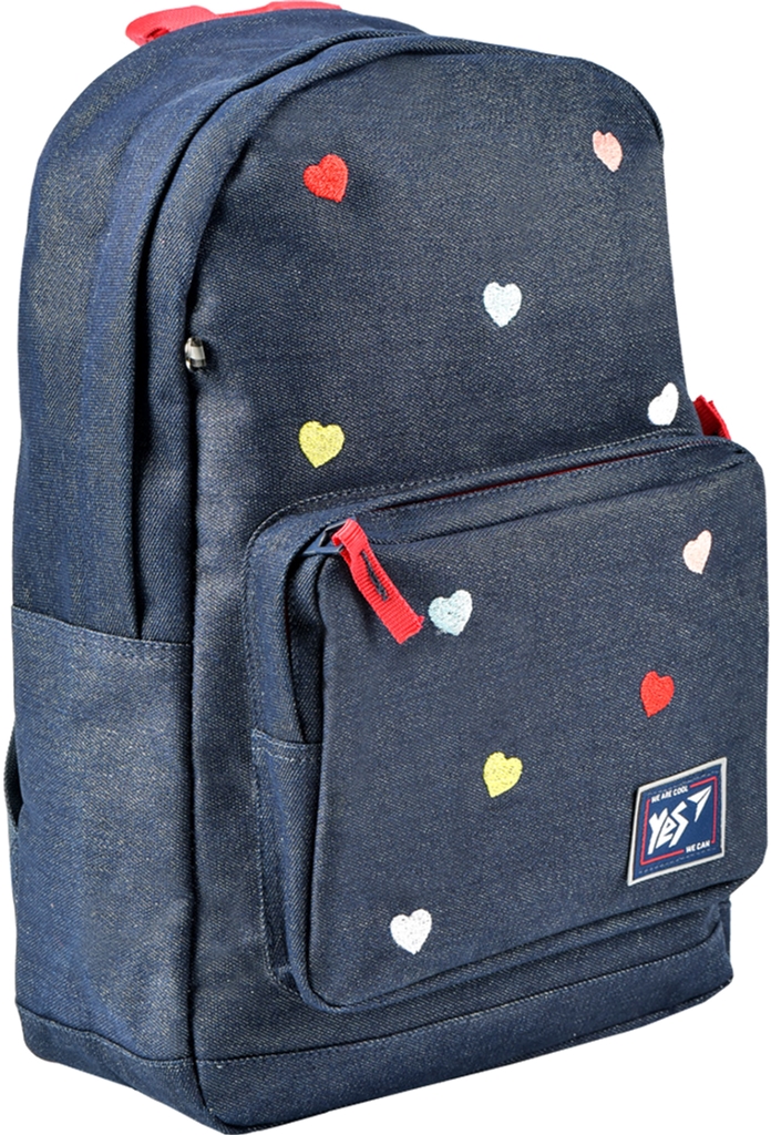 

Рюкзак молодежный YES T-67 Hearts женский 0.4 кг 32x41x13 см 17 л Синий (558279)