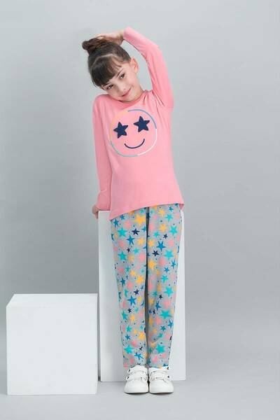 

Детская пижама для девочки Roly Poly Турция домашний костюм с звездочками хлопок интерлок р 6 116 см розовый 1593