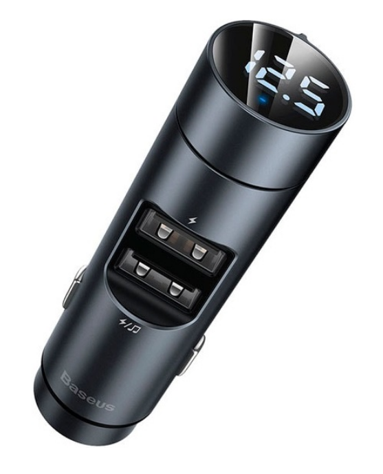 

Автомобільний зарядний пристрій Baseus Baseus Energy Column Car Wireless MP3 Charge Dark Grey (CCNLZ-C0G)